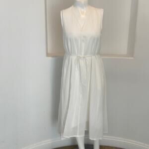 VINCE Casual Resort Beach Dress Sleeveless Midi White Size L NWT